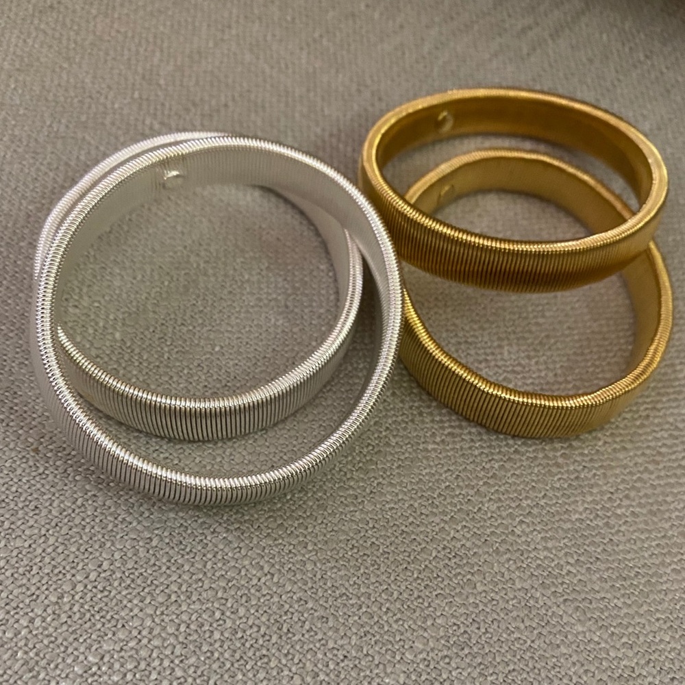 Vintage 90s metallic stretch bangle bracelets